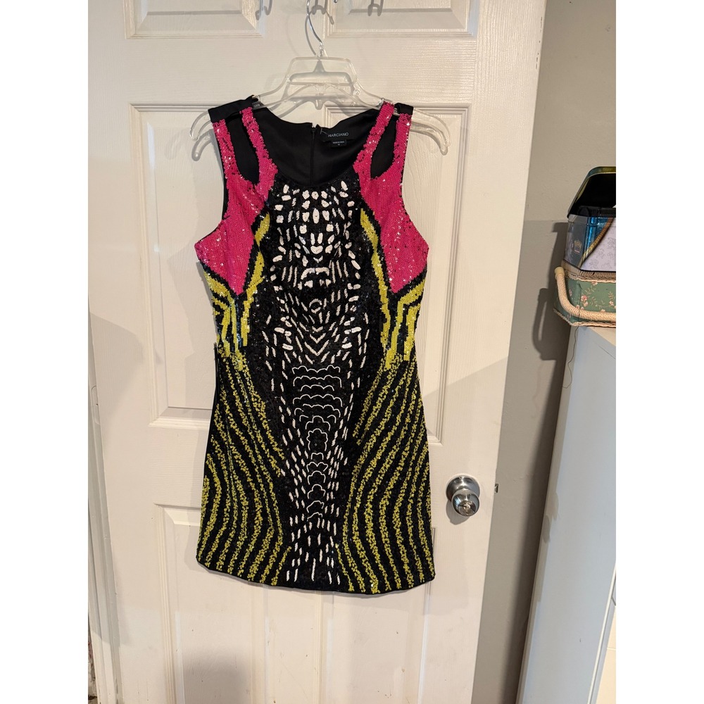 Marciano by Guess Sequin Mini Dress  Multi Sleeveless Cocktail 42W7787347Z 10